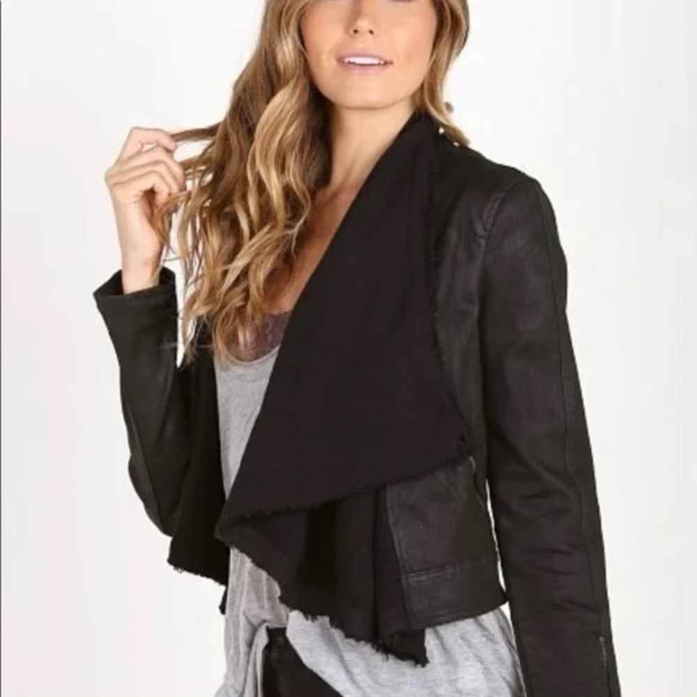 FREE PEOPLE Drape Front Coated Jacket